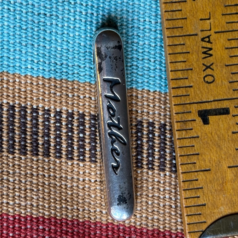 Sterling Silver 'Mother' Script Charm Pendant